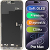 MP Lcd Display Module For Apple Iphone 15 Pro Max, Premium Soft Oled Fhd 120Hz Diagnostic Version, Aftermarket, Black