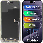MP Lcd Display Module For Apple Iphone 15 Pro Max, Premium Soft Oled Fhd 120Hz Diagnostic Version, Aftermarket, Black