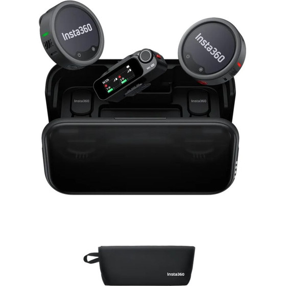 Insta360 Wireless Microphone Pro 2 TX+1 RX+Charge Case - 3-Mic Array, Ai NoiseCancel, Custom Display - (MCA10/MicPro01)