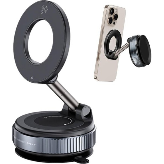 iSelf Car Holder Rotating Magnetic Suction For Smartphones Black - (K007)