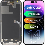 MP Lcd Display Module For Apple Iphone 14 Pro, Premium Soft Oled Fhd 120Hz Diagnostic Version, Aftermarket, Black