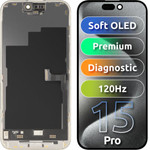 MP Lcd Display Module For Apple Iphone 15 Pro, Premium Soft Oled Fhd 120Hz Diagnostic Version, Aftermarket, Black