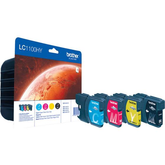 Brother Ink LC-1100HYVALBP / BK,C,M,Y Multipack in Blister - (LC1100HYVALBP)