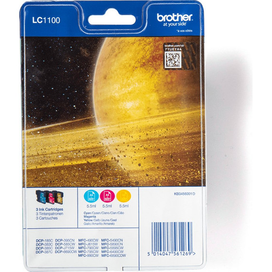 Brother Ink LC-1100RBWBP / C,M,Y Multipack in Blister - (LC1100RBWBP)