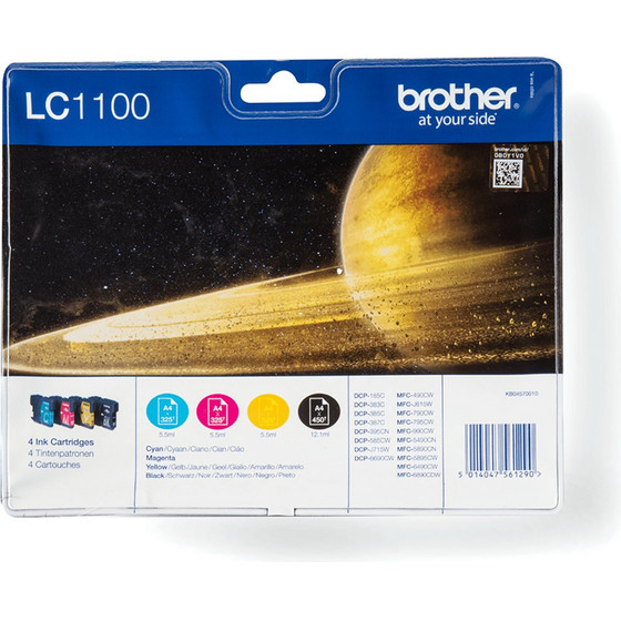 Brother Ink LC-1100VALBP / BK,C,M,Y Multipack - (LC1100VALBP)