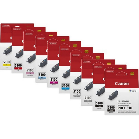 Canon Ink PFI-5100 / Multicolor 10-Pack - (6951C009)