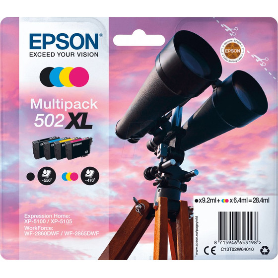 Epson Ink 502XL / BK,C,M,Y XL Multipack - (C13T02W64010)