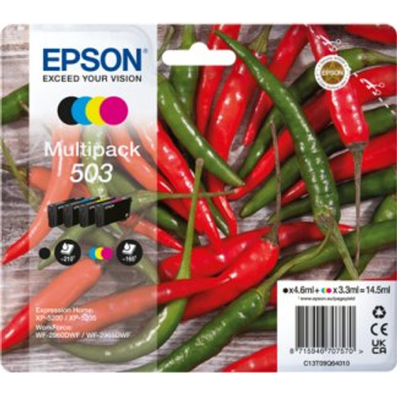 Epson Ink 503 / BK,C,M,Y Multipack - (C13T09Q64010)
