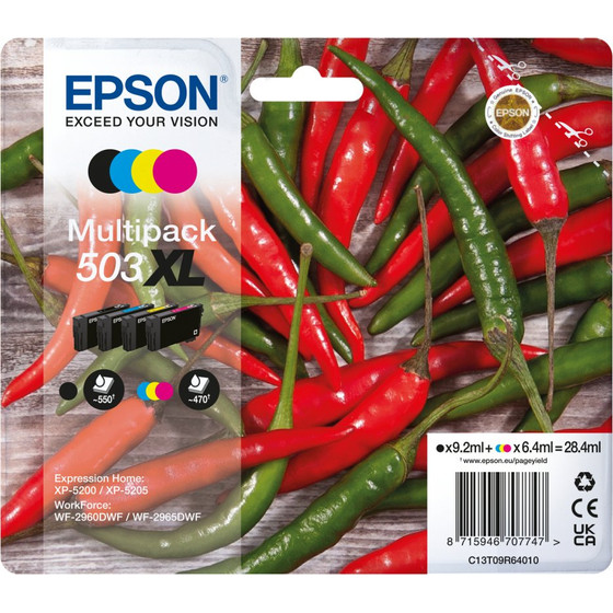 Epson Ink 503XL / BK,C,M,Y XL Multipack - (C13T09R64010)