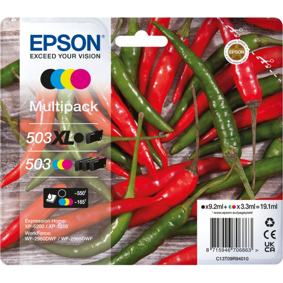 Epson Ink 503XL/503 / BK,C,M,Y XL - (C13T09R94010)