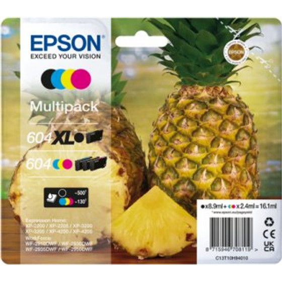 Epson Ink 604XL/604 / BK,C,M,Y XL - (C13T10H94010)