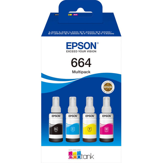 Epson Ink 664 / BK,C,M,Y - (C13T664640)