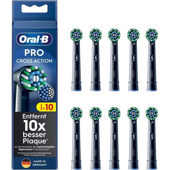 Oral-B Sonic toothbrush head 10x Cross / Black 10-Pack - (860465)