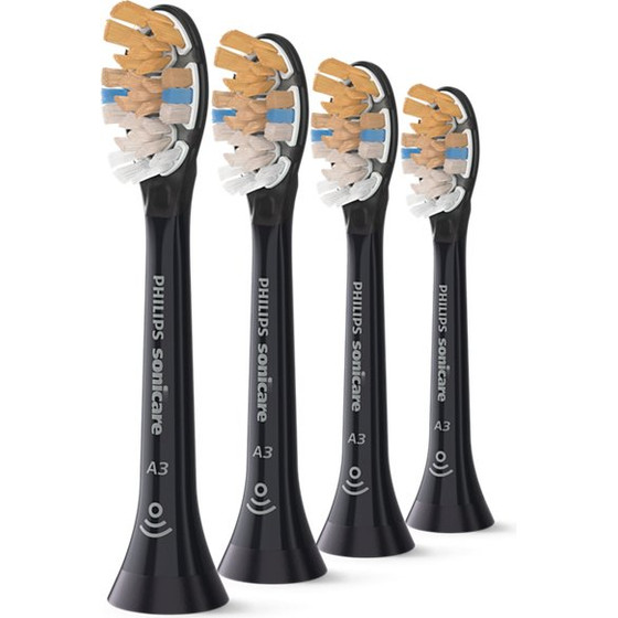 Philips Sonic toothbrush head Sonicare A3 Premium All-in-one / Black 4-Pack - (HX9094/88)