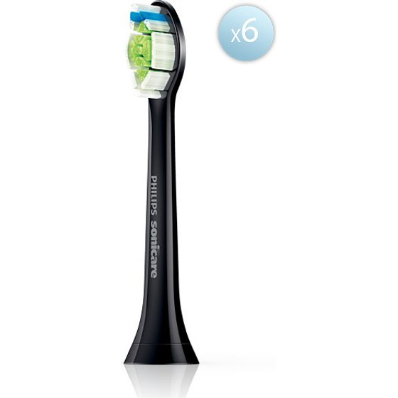 Philips Sonic toothbrush head Sonicare W2 Optimal White / Black 6-Pack - (HX6066/88)