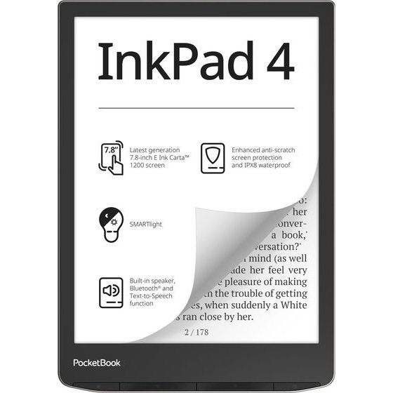 PocketBook eBook Reader InkPad 4 / Silver/Black L - (PB743G-U-WW-B)