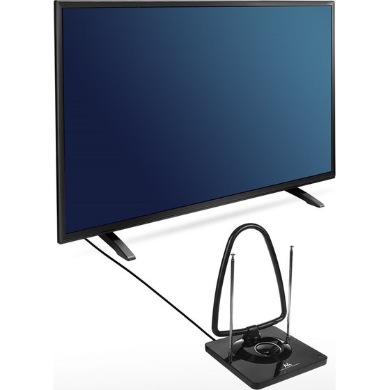 Maclean High Gain Indoor Aerial Antenna Low Noise Digital Analog Freeview FM DVB Strongt 45dB DVB-T/T2 H.265 HEVC - (MCTV-963)