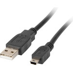 Lanberg Usb Cable 2.0 Mini AM-BM5P 1.8M, Black - (CA-USBK-10CC-0018-BK)