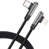 Lito - Data Cable (LD13CL) - Type-C to Lightning Fast Charging 30W, Nylon Braided, Right Angle Design, 1m - Black