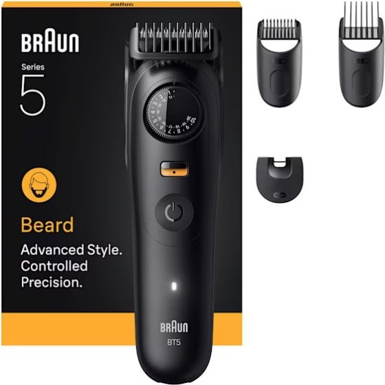 Braun Beardtrimmer 9 Beard Trimmer Battery 40 2 Cm Wet & Dry Black - (BT5520)