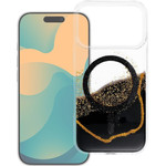 Case For Iphone 15 Golden Compatible With Magsafe Black OEM