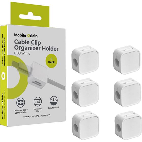 Mobile Origin Cable Cord Organizer Holder CB8 White - (MO-CM-CB8-WHT)