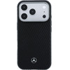 Mercedes PU Leather Semi Wrap MagSafe Case for iPhone 17 Pro Black - (MEHMP17L25PFWWPK)
