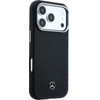 Mercedes PU Leather Semi Wrap MagSafe Case for iPhone 17 Pro Black - (MEHMP17L25PFWWPK)