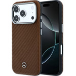 Mercedes PU Leather Semi Wrap MagSafe Case for iPhone 17 Pro Max Camel - (MEHMP17X25PFWWPCA)