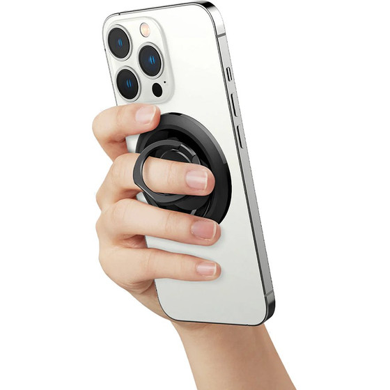 Spigen - Phone Holder O-Mag OM100 (AMP03120) - Anti-Scratch Design, Strong Magnetic Hold, 360-Degree Rotation - Black
