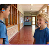 BlackView Kids Earbuds BT6.0 Cat Design Rotating Charging Case With Emojis Blue - (AIRBUDS-K1-BL)