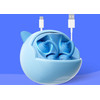 BlackView Kids Earbuds BT6.0 Cat Design Rotating Charging Case With Emojis Blue - (AIRBUDS-K1-BL)
