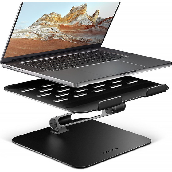Axagon (STND-LQB) Alu Hq Massive Stand For 10''-16'' LAPTOPS, Many Adjustable ANGLES, BLACK