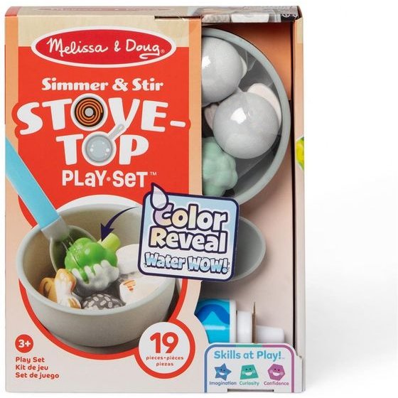 Melissa & Doug Pretend Play: Non-Wood Simmer & Stir Stove-Top Play Set (Color Reveal Water Wow!) (6074892)
