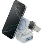 ENERGEA Wireless Charger Bazic Gomag Station Mini 3-in-1 Magsafe Foldable With Built-In USB-C Cable White - (GM-STNMINI-WHT)