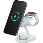 ENERGEA Wireless Charger Gomag Station 2 3-in-1 Fast Charging Magsafe White - (GM-STNQI2-WHT)