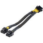 Akasa 8-Pin zu 2x 4+4-Pin Adaptercable, EPS/ATX-Kompatibel - black, 20 cm - (AK-CBPW35-20)