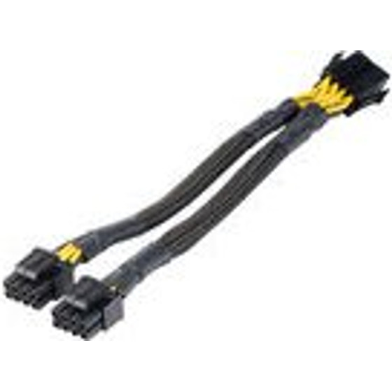 Akasa 8-Pin zu 2x 4+4-Pin Adaptercable, EPS/ATX-Kompatibel - black, 20 cm - (AK-CBPW35-20)