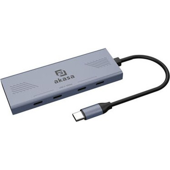 Akasa USB 4-in-1-Hub - 4x USB-C, 18cm, silver - (AK-CBCA32-18BK)