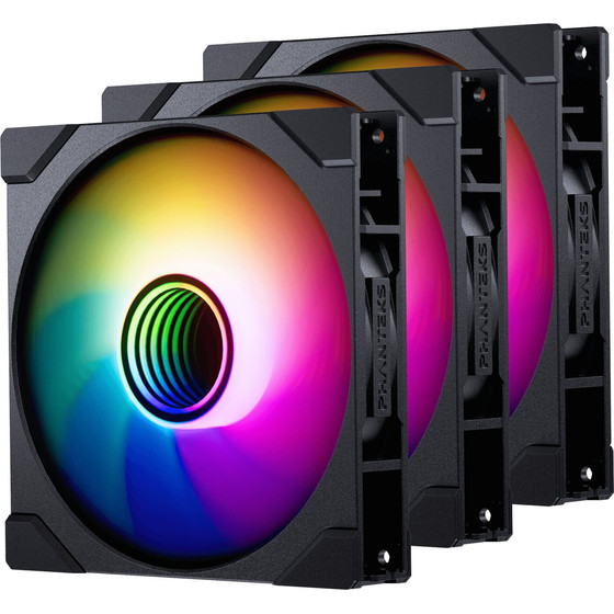 PHANTEKS M25 Gen2 PWM D-RGB fan 3er-Pack - Reverse Blade, 140mm, black - (PH-F140M25R_G2_DBK01_3P)