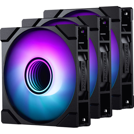 PHANTEKS M25 Gen2 PWM D-RGB fan, 3er-Pack - 120mm, black - (PH-F120M25_G2_DBK01_3P)