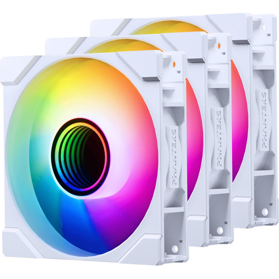 PHANTEKS M25 Gen2 PWM D-RGB fan, 3er-Pack - Reverse Blade, 120mm, white - (PH-F120M25R_G2_DWT01_3P)