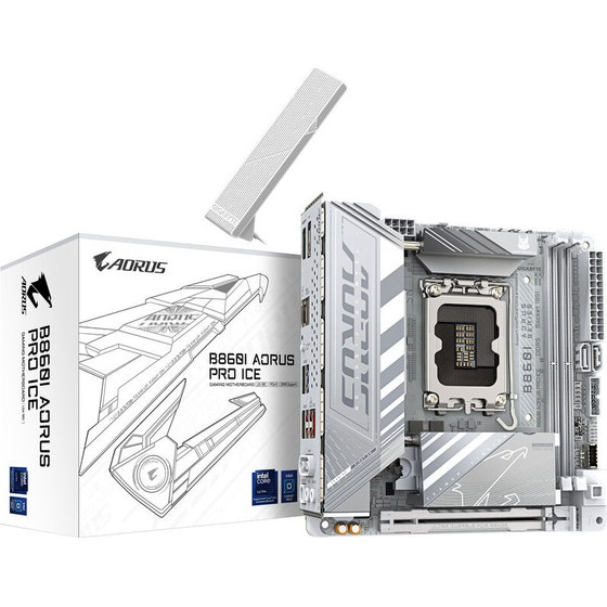 Gigabyte Mainboard, Sockel LGA 1851, Intel B860, ITX, DDR5 - (B860I AORUS PRO ICE)