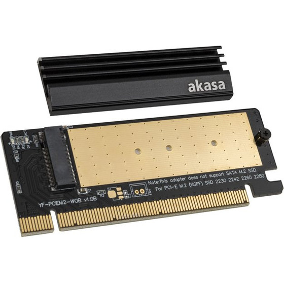 Akasa M.2 PCIe Adapter with cooler - black - (AK-PCCM2P-05)
