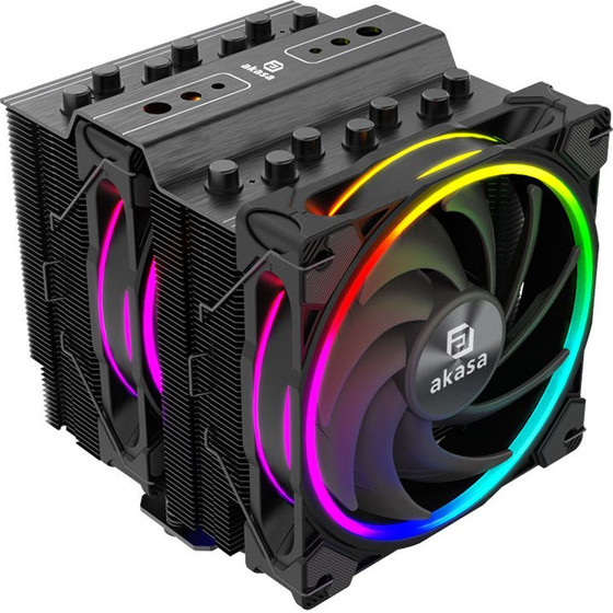 Akasa Soho H7 Dual Tower CPU-cooler, ARGB - 120 mm, black - (AK-CC4026HP01)