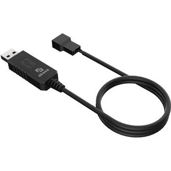 Akasa 5V to 12V DC Step-Up Voltage converter cable - USB to 3-Pin & 4-Pin, 60cm - (AK-CBFA10-60BK)