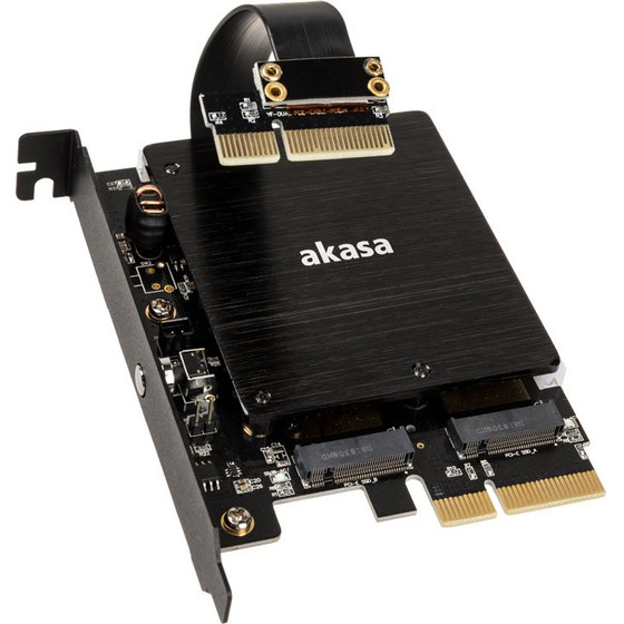 Akasa Dual M.2 PCI-E RGB LED Adapter card - (AK-PCCM2P-04)