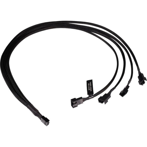 Alphacool Y-Splitter 4-Pin on 4x 4-Pin PWM 60cm - black - (18684)