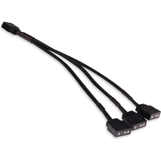 Alphacool Y-Splitter aRGB 3-Pin on 3x 3-Pin 15cm - black - (18709)