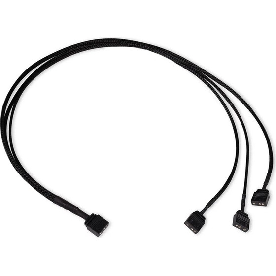Alphacool Y-Splitter aRGB 3-Pin on 3x 3-Pin 60cm - black - (18707)